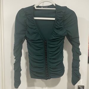 Zara Green Ruched Top